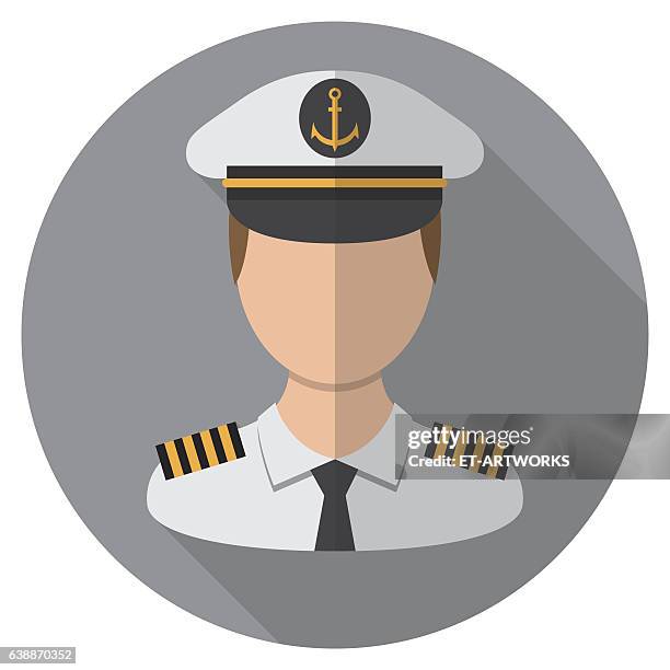 stockillustraties, clipart, cartoons en iconen met boat captains icon - captain yacht