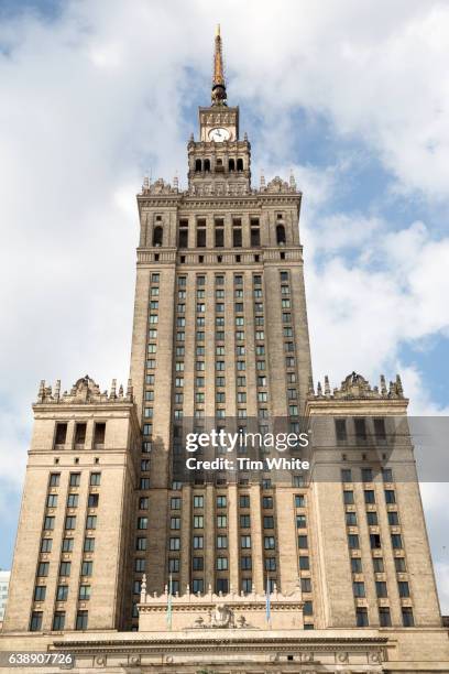 palace of culture and science, warsaw, poland - palace of culture and science bildbanksfoton och bilder