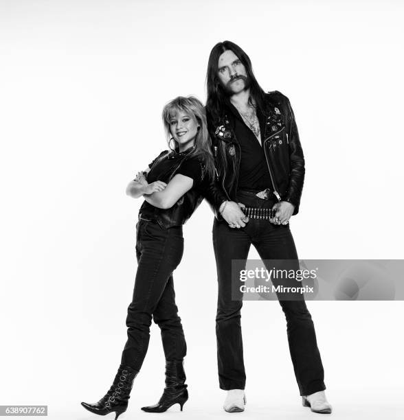 Samantha Fox, Glamour model , and Lemmy, musician, singer and songwriter who founded and fronts heavy metal rock band Motorhead, Studio Pix, 23rd...