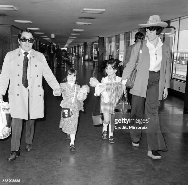 The departure of Ronnie Corbett and his wife Anne with daughters Sophie, 5 and Emma, 6 for Marbella in Spain, where they will be for a two week...