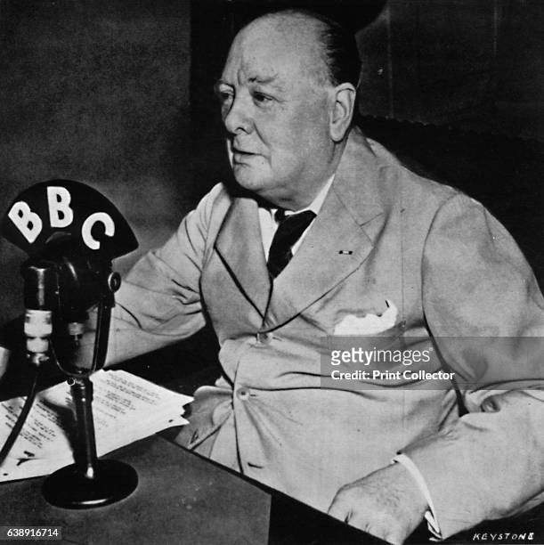Keeping in touch with home from the White House, Washington' . Churchill addressed the Home Guard from the White House, Washington in 1943. From...