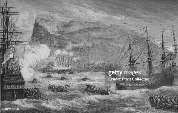 The Taking of Gibraltar', August 1704, . The Capture of Gibraltar by the forces of the Grand Alliance occurred between 1-3 August 1704 during the War...