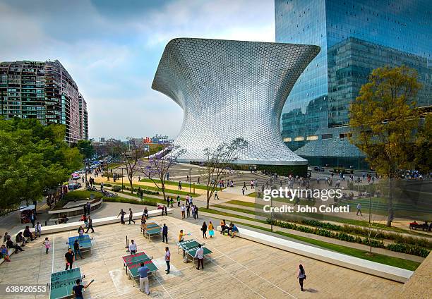mexico city, mexico - museo soumaya stockfoto's en -beelden