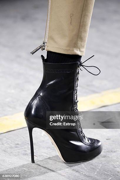 Shoe detail at the Dsquared2 show during Milan Men's Fashion Week Fall/Winter 2017/18 on January 15, 2017 in Milan, Italy.