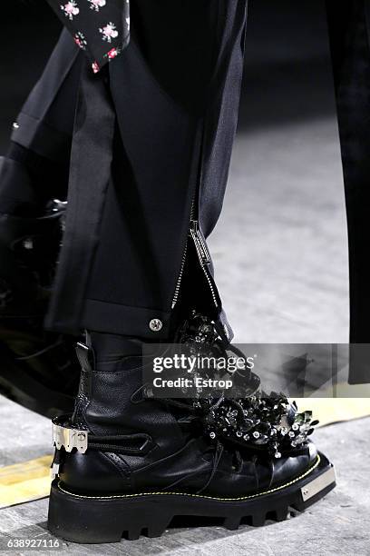 Shoe detail at the Dsquared2 show during Milan Men's Fashion Week Fall/Winter 2017/18 on January 15, 2017 in Milan, Italy.