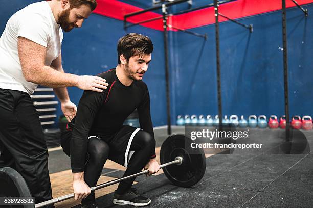 man with the coach in the gym - country club stock pictures, royalty-free photos & images