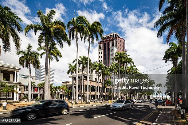 colonial buildings in place d'armes, port louis - mauritius bildbanksfoton och bilder