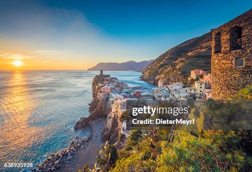 Vernazza at sunset, Cinque Terre National Park, Ligurian Riviera, Italy Vernazza at sunset, Cinque Terre National Park, Ligurian Riviera, Italy