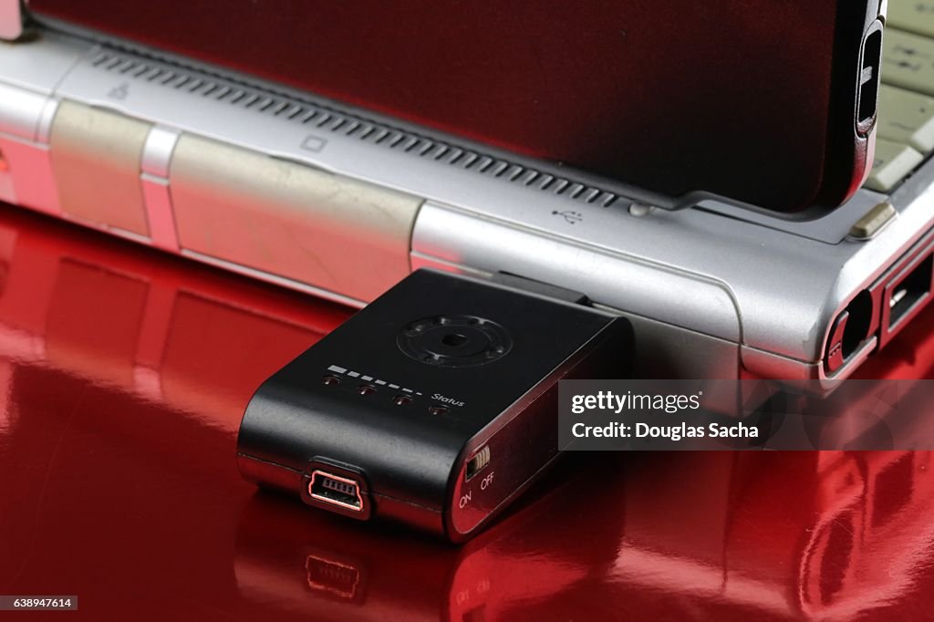Computer Hacking Dongle Attached To Laptop Pc Through Its Usb Portal ...