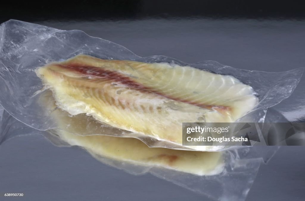 Fresh seafood sealed in a vacuum sealed container
