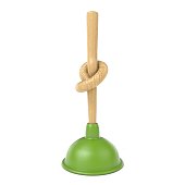 Plunger with knotted handle 3D