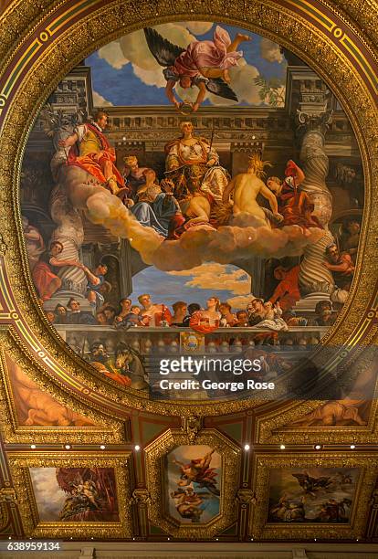 Ceiling at the Venetian Hotel & Casino is viewed on January 3, 2017 in Las Vegas, Nevada. Tourism in America's "Sin City" has, within the past two...