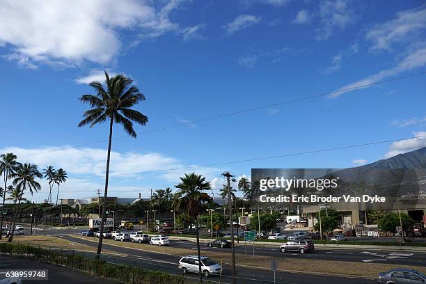 Cars travel along busy intersect
