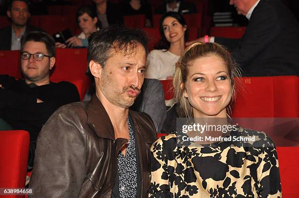 Michael Ostrowski and Hilde Dalik attend the 'Die Hoelle' Vienna Premiere at Cineplexx Wienerberg cinema on January 16, 2017 in Vienna, Austria.