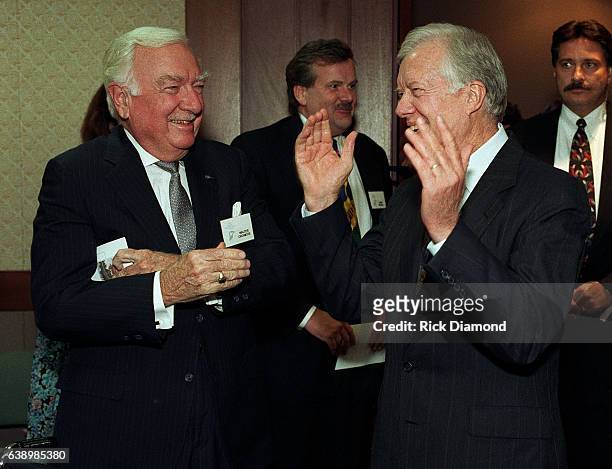 Atlanta - Circa October 1994: CBS NEWS Anchor Walter Cronkite attends Former President Jimmy Carter surprise 70th. Birthday party at The Carter...