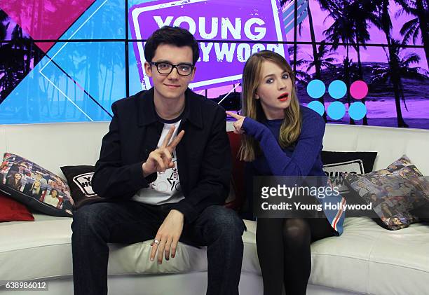 January 17: Asa Butterfield and Britt Robertson at the Young Hollywood Studio on January 17, 2017 in Los Angeles, California.
