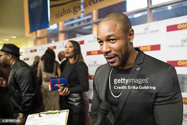 Tank is interviewed on the red carpet during the BMI Trailblazers of Gospel Honors at Rialto Center for the Arts on January 14, 2017 in Atlanta,...