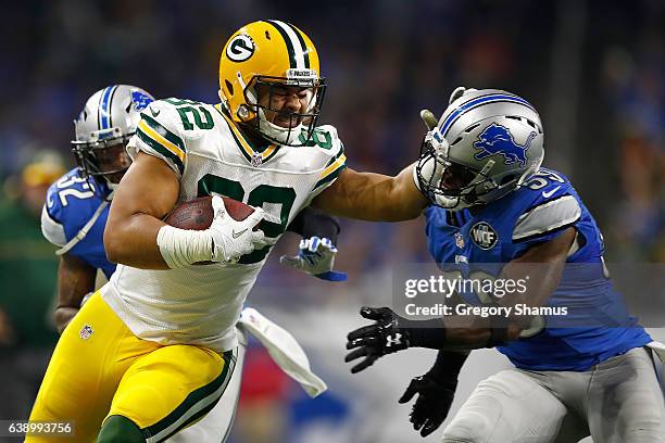 Richard Rodgers of the Green Bay Packers plays against the Detroit Lions at Ford Field on January 1, 2017 in Detroit, Michigan.