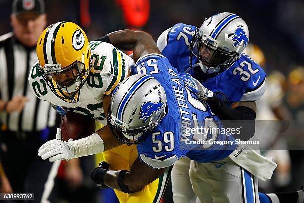 Richard Rodgers of the Green Bay Packers plays against the Detroit Lions at Ford Field on January 1, 2017 in Detroit, Michigan.