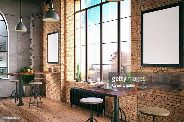 loft cafe - loft interior foto e immagini stock
