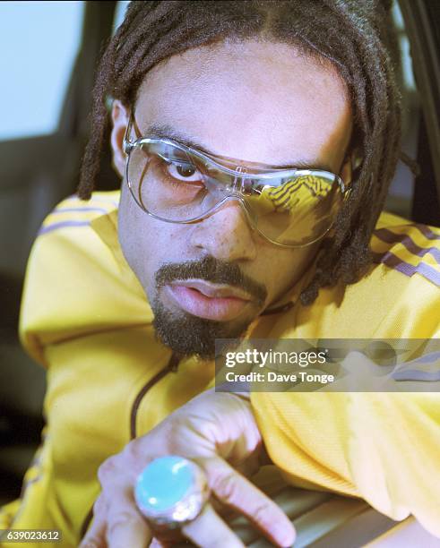 American musician and producer Bilal, portrait, London, 2001.