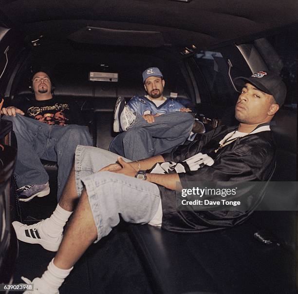 American hip hop group Cypress Hill in a limousine, Los Angeles, United States, August 1998.