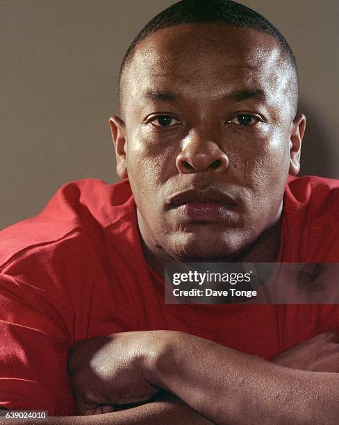 Studio portrait of American rapper and Record producer Dr Dre , Los Angeles, USA, 2000.
