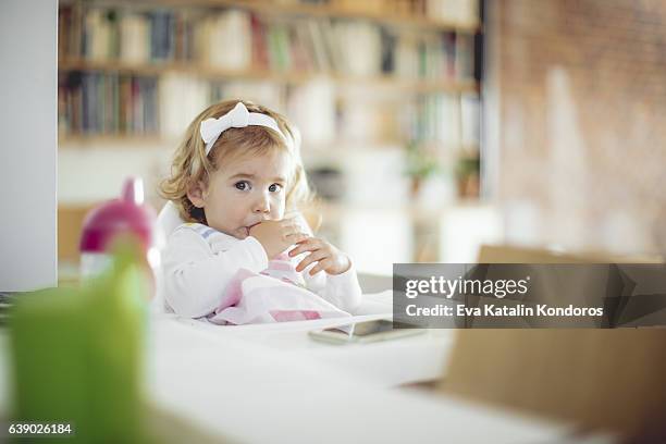 little girl at home - thumb sucking stock pictures, royalty-free photos & images