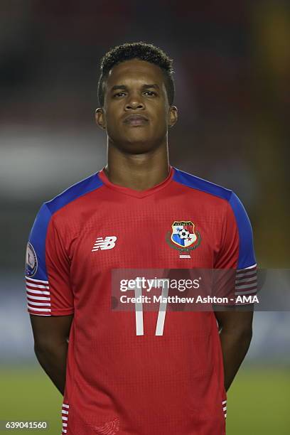 Luis Ovalle of Panama during the Copa Centroamericana 2017 tournament between Panama and Honduras at Estadio Rommel Fernandez on January 17, 2017 in...