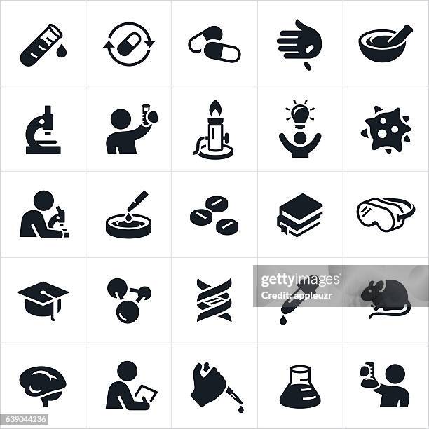 ilustrações de stock, clip art, desenhos animados e ícones de biomedical science and laboratory icons - investigação médica