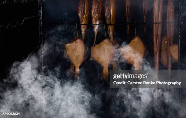 smoked fish, usedom - baltic sea fish stock pictures, royalty-free photos & images