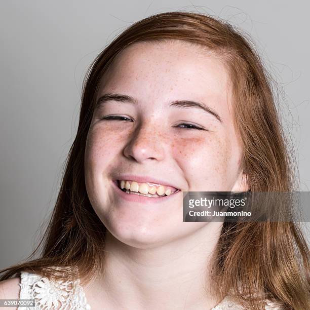 smiling teenage girl - cute 15 year old girls stock pictures, royalty-free photos & images