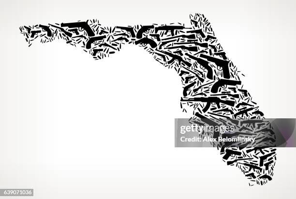 florida gun black icon pattern background - machine gun stock illustrations