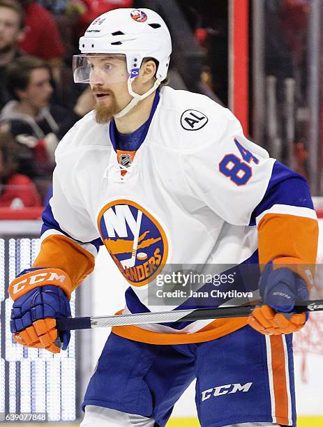 Mikhail Grabovski of the New York Islanders plays in the game against the Ottawa Senators at Canadian Tire Centre on January 22, 2016 in Ottawa,...