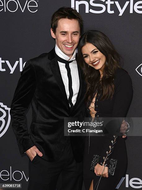 Actors Victoria Justice and Reeve Carney arrive at the 18th Annual Post-Golden Globes Party hosted by Warner Bros. Pictures and InStyle at The...