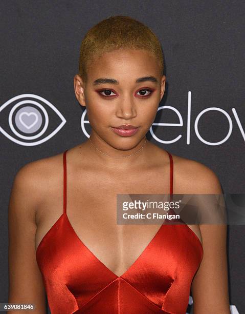 Actress Amandla Stenberg arrives at the 18th Annual Post-Golden Globes Party hosted by Warner Bros. Pictures and InStyle at The Beverly Hilton Hotel...