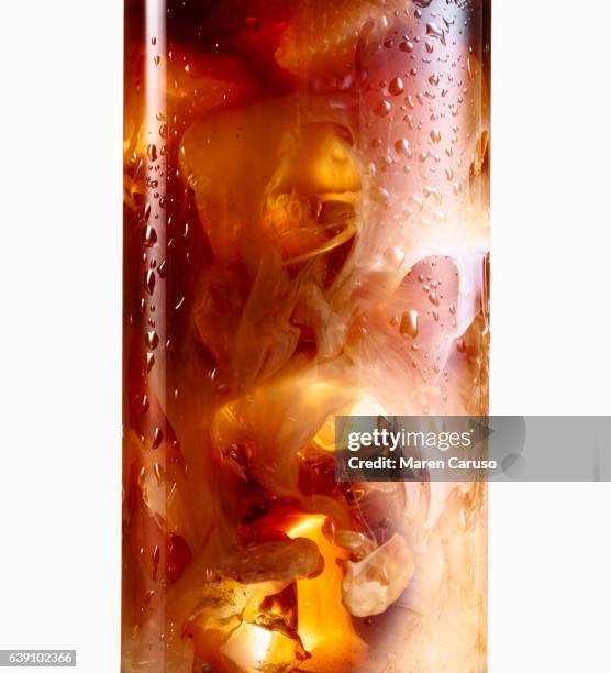 iced coffee latte - glasses condensation stock pictures, royalty-free photos & images