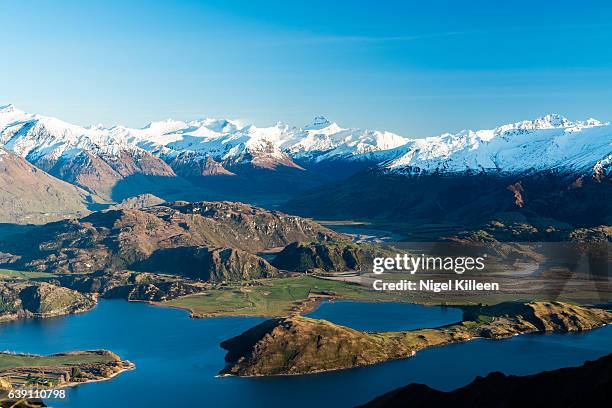 glendhu bay, roys peak, wanaka - lake wanaka stock pictures, royalty-free photos & images