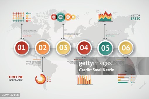 Timeline Vector Infographic World Map High-Res Vector Graphic - Getty ...