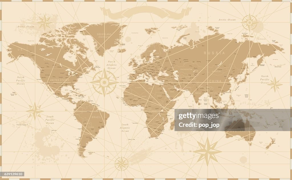 Old Vintage Retro World Map