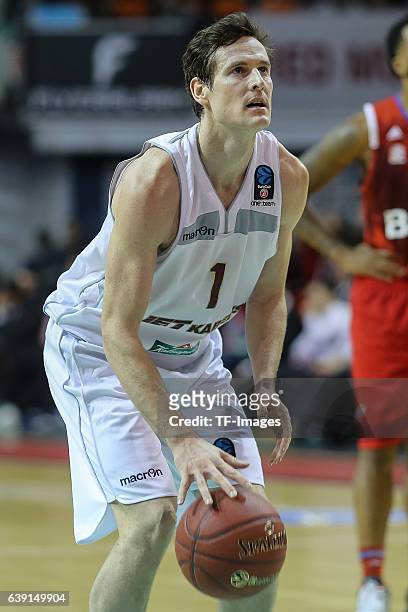 Ben Madgen of Lietkabelis Panevezys in action during the Eurocup Top 16 Round 3 match between FC Bayern Muenchen and Lietkabelis Panevezys at Audi...