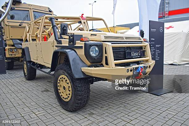 mercedes-benz g-class in military version - mercedes benz g class stock pictures, royalty-free photos & images