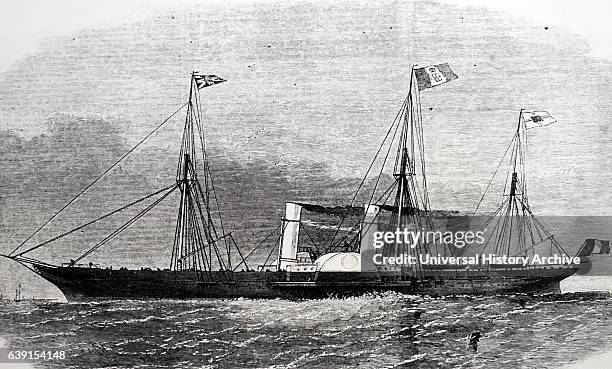 Portrait of a paddle steamer 'Esploratore' built for the King of Italy. Dated 19th Century.