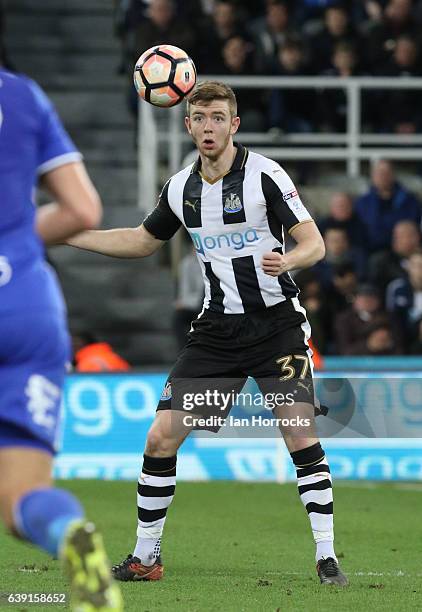 Stuart Findlay of Newcastle United during the FA Cup third round replay between Newcastle United and Birmingham City at St James' Park on January 18,...