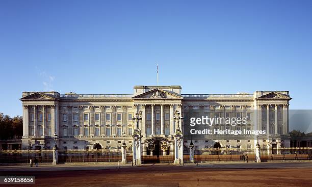 Buckingham Palace, City of Westminster, London, c1990-2010. Exterior view. Originally a large townhouse built for the Duke of Buckingham in 1703 to...