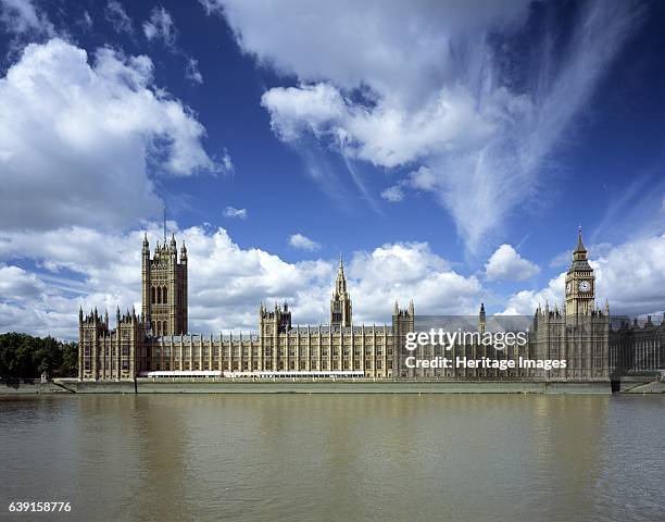 Palace of Westminster, City of Westminster, London, c1990-2010. View of the Houses of Parliament from across the river Thames. The Palace of...