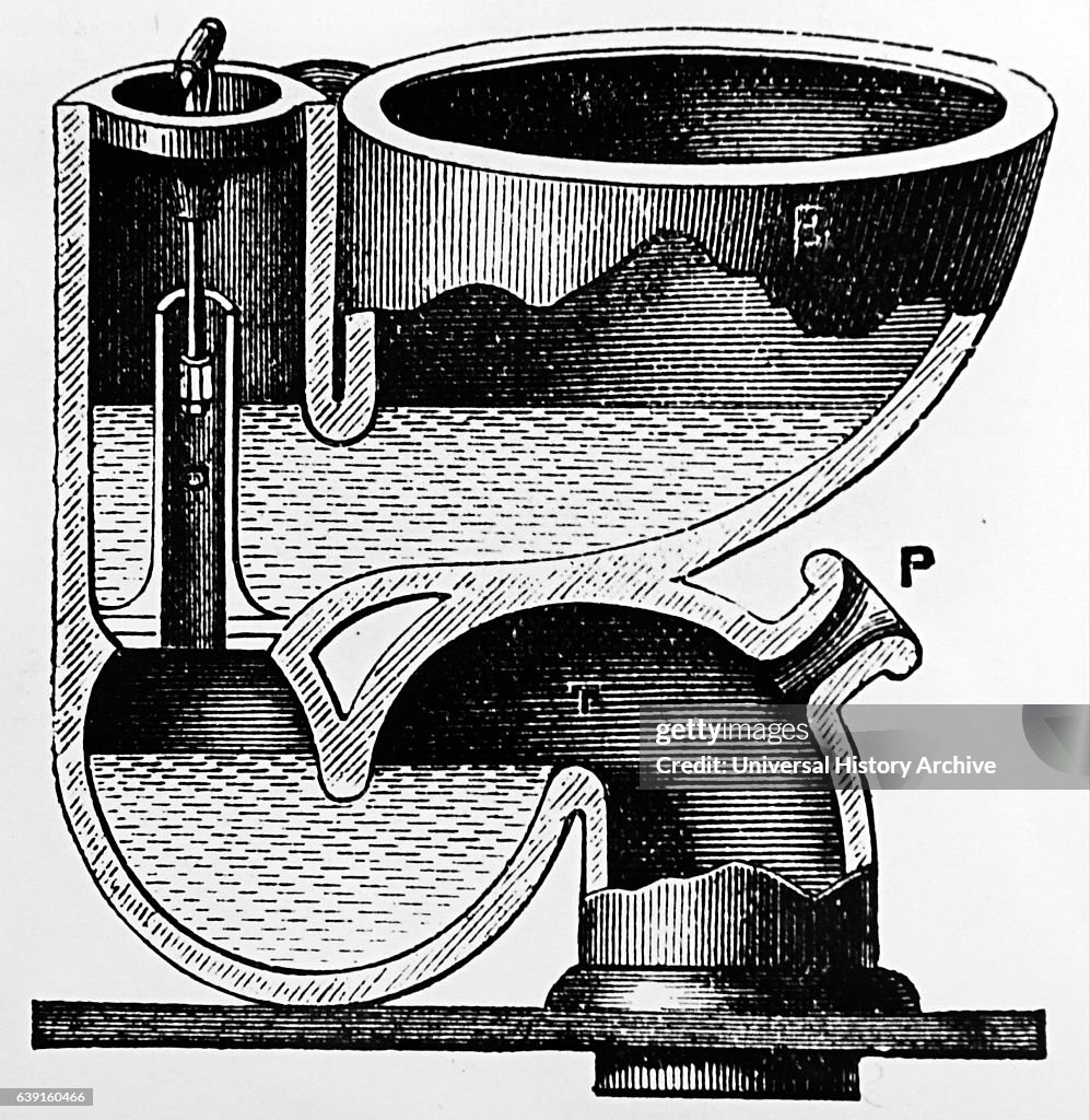 A water closet by Jennings of Lambeth, with valve and S-bend.