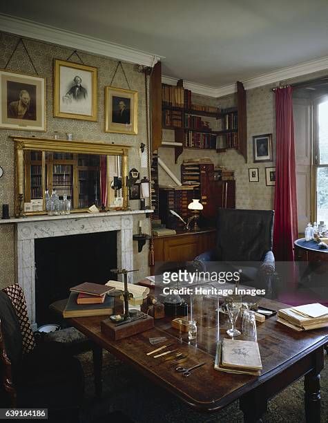 Down House, Downe, Kent. C1990-2010. Interior view. The Old Study. Down House is the former home of the English naturalist Charles Darwin and his...