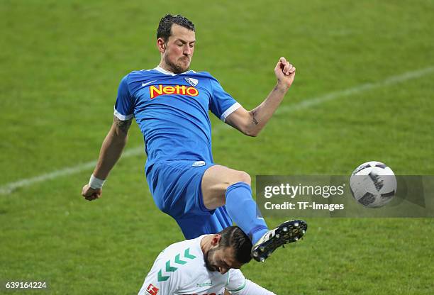 Patrick Fabian of Bochum and Serdar Dursun of Fuehrt battle for the Ball during a friendly match between VfL Bochum and SpVgg Greuther Fuerth at...