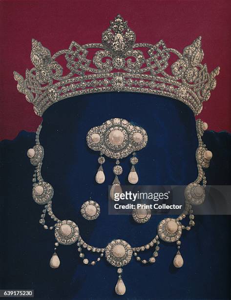 Parure of Diamonds and Pearls - The Gift of HRH The Prince of Wales', 1863. Albert Edward, Prince of Wales, the future King Edward VII, purchased a...